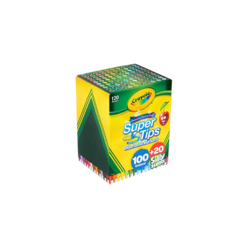 Plumones lavables Super Tips Crayola c/100+20 crayolas