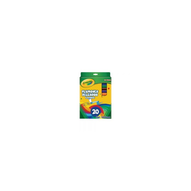 Plumones lavables Super Tips Crayola c/20
