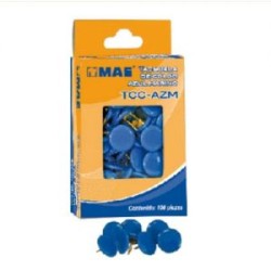 Caja de tachuelas c/100 azul marino MAE mod. TCC-AZM