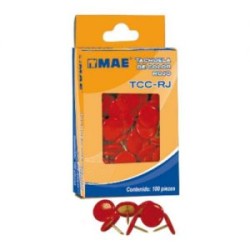 Caja de tachuelas c/100 rojo MAE mod. TCC-RJ