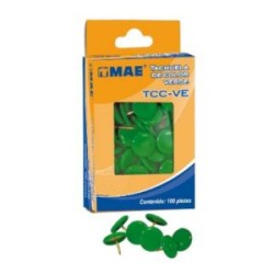 Caja de tachuelas c/100 verdes MAE mod. TCC-VE